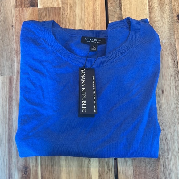 Pull Banana Republic Gris Et Bleu Taille S - Occasion Très Bon état, Col, Manches Longues, Motif Rayé